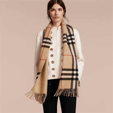 burberry camel check silk and cashmere scarf|Burberry Check cashmere scarf sale.